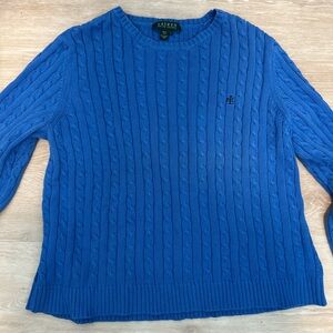 Ralph Lauren Vibrant Blue Cable Knit Sweater